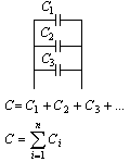 schemat połączenie równoległe kondensatorów