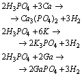 Odp. b) równania reakcji dla kwasu fosforowego