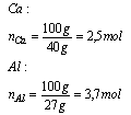 Wskazówka: Dla ułatwienia obliczeń, przyjmujemy, że wrzucono po 100g każdego metalu. Wyrazimy tą masę w molach dla każdego z pierwiastków: