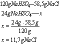 Ułożymy proporcje i obliczymy ile chlorku sodu zareaguje z 24g wodosiarczanu sodu: