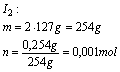 Wskazówka: Podana masę zamieniamy na ilość moli jodu: