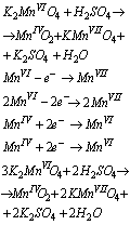 Odp. a) Reakcja dysproporcjonowania K2MnO4: