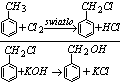 Odp. j) otrzymywanie alkoholu benzylowego z toluenu