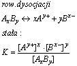 stała dysocjacji (K)