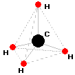 Budowa przestrzenna cząsteczki metanu ma kształt tetraedru