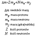 wzór niedobór masy