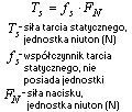 wzór tarcie statyczne