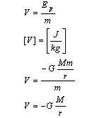 wzor potencjał pola grawitacyjnego