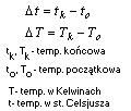 wzór Przyrost temperatury