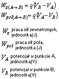 wzór praca wyrażona przez potencjałfizyka wzory pole elektrostatyczne