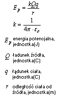 wzór energia potencjalna ładunku