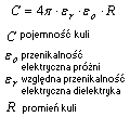 wzór pojemność odosobnionej kuli