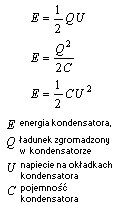 wzór energia naładowanego kondensatora