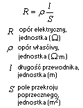 wzór na opór elektryczny przewodniak