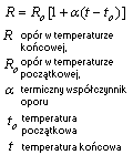 wzór zależność oporu przewodnika od temperatury