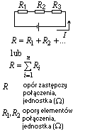 wzór łaczenie szeregowe oporników