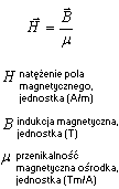 wzór natężenie pola magnetycznego