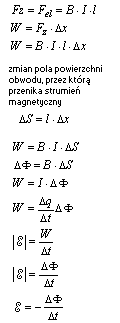siła elektromotoryczna indukcji wyprowadzenie wzoru