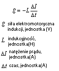 wzór siła elektromotoryczna (SEM) samoindukcji cewki