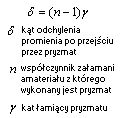 wzór pryzmat kąt odchylenia promienia