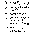 wzór praca w polu grawitacyjnym wyrażona potencjałem