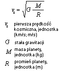 wzór pierwsza prędkość kosmiczna