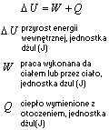 wzór I zasada termodynamiki