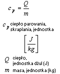 wzor cieplo parowania