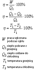 wzor sprawnośc cyklu termodynamicznego