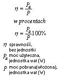 wzor sprawność urządzenia elektrycznego