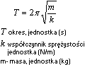 wzor ruch harmoniczny Współczynnik sprężystości a okres drgań