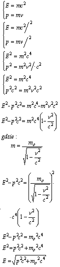 wzór wyprowadzenie związku energii z pędem
