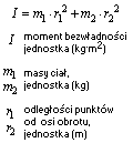 Moment bezwładności układu dwóch punktów materialnych