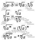 wzór własności działań na pierwiastkach
